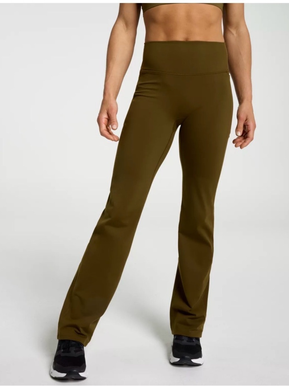 CALIA by Carrie Underwood Olive Green High-Rise Straight Leg Flare Pants
